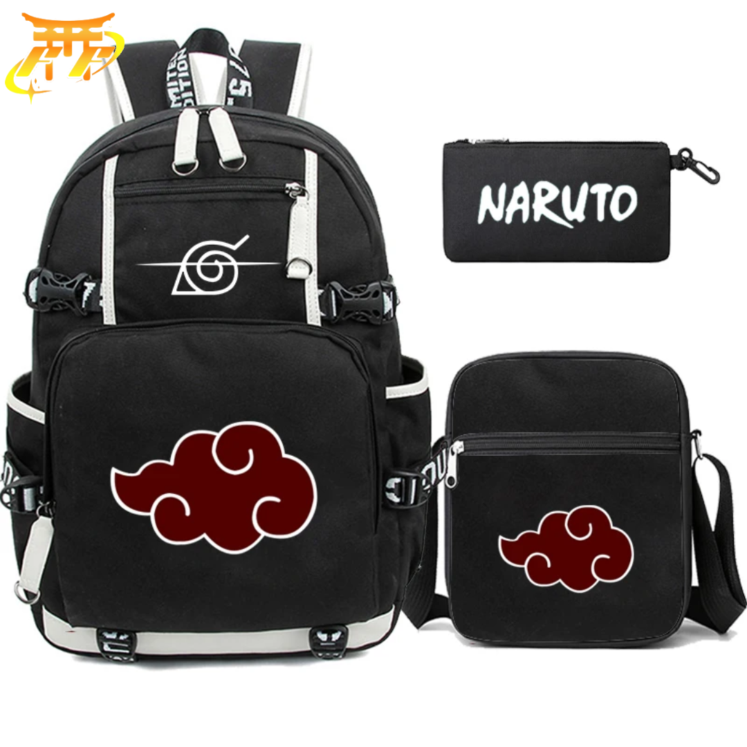 Cartable avec Trousse et Sacoche Akatsuki - Naruto Shippuden™