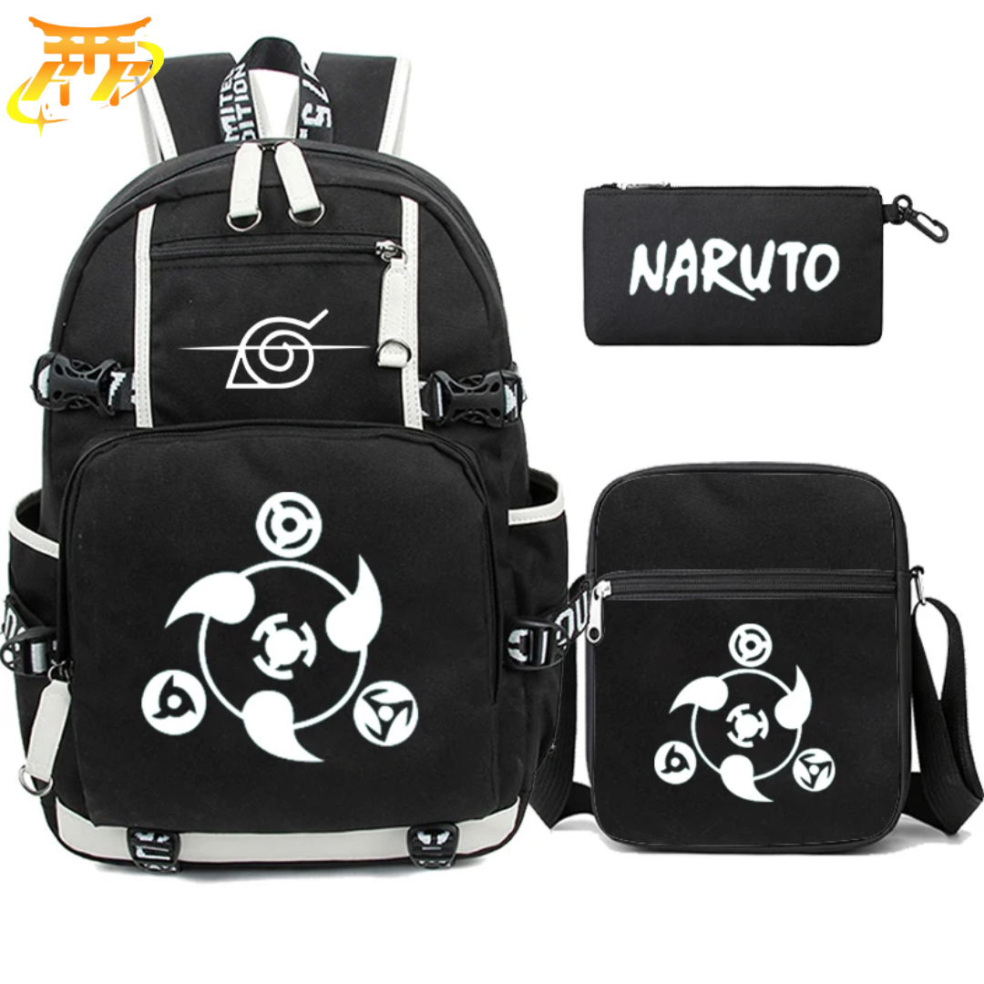 Cartable avec Trousse et Sacoche All Sharingan - Naruto Shippuden™