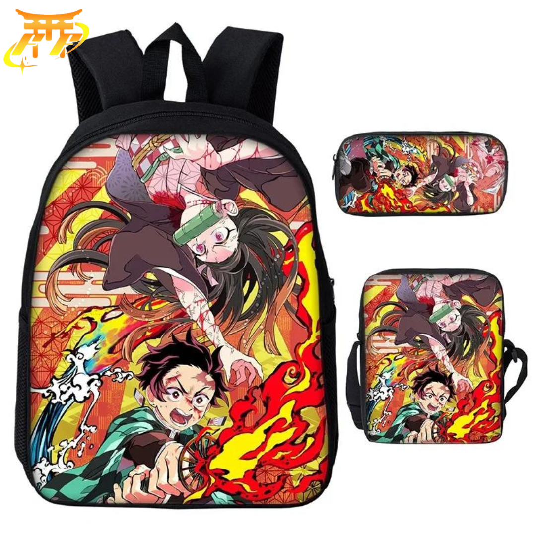 Cartable avec Trousse et Sacoche Nezuko x Tanjiro Kamado - Demon Slayer™