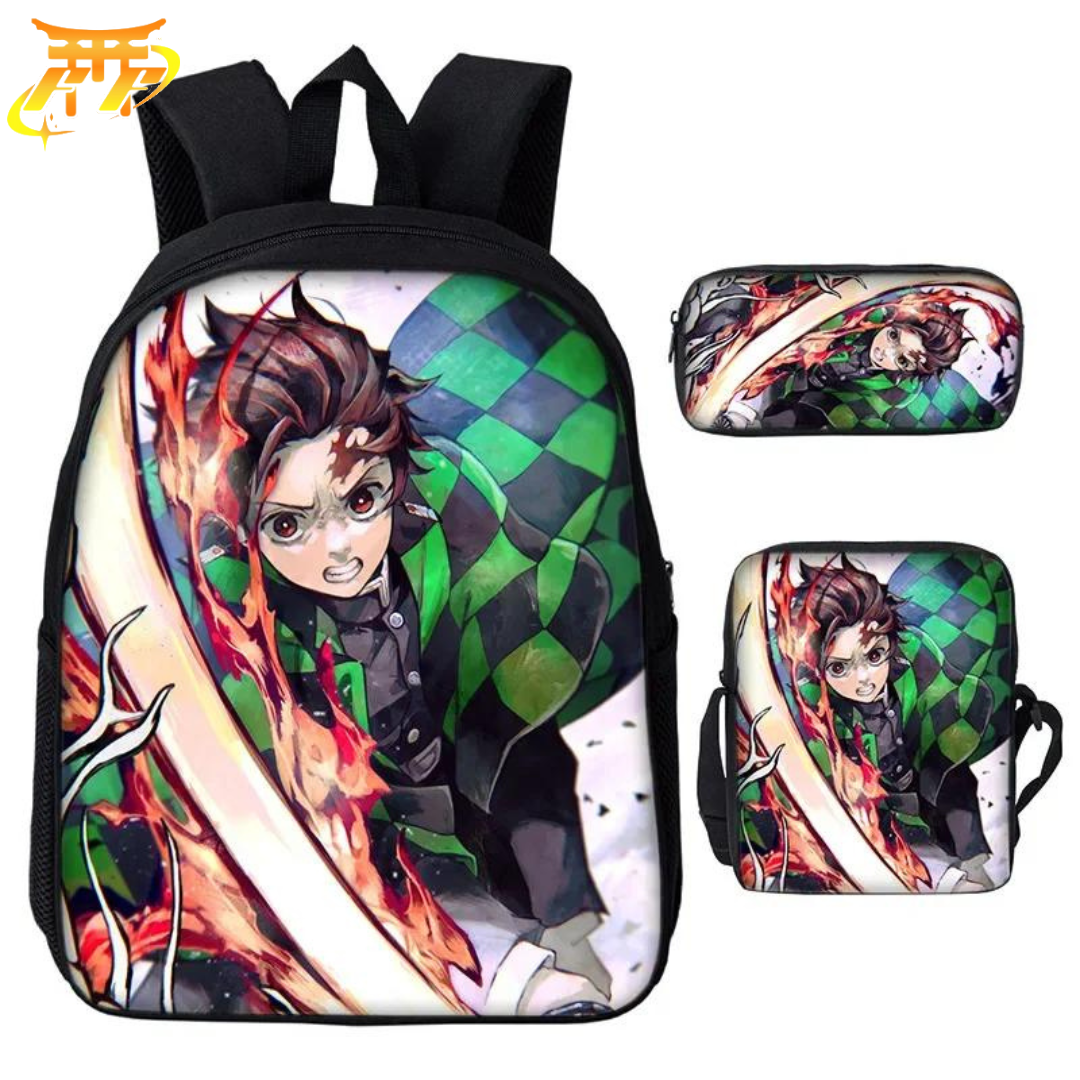 Cartable avec Trousse et Sacoche Tanjiro Le Pilier du Soleil - Demon Slayer™