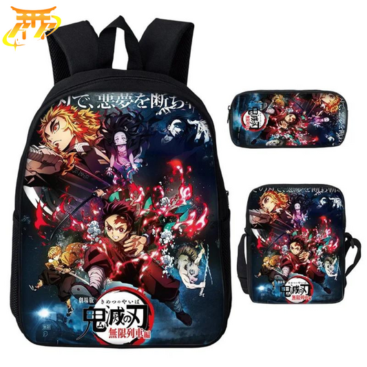 Cartable avec Trousse et Sacoche Tanjiro Le Train de L'Infini - Demon Slayer™