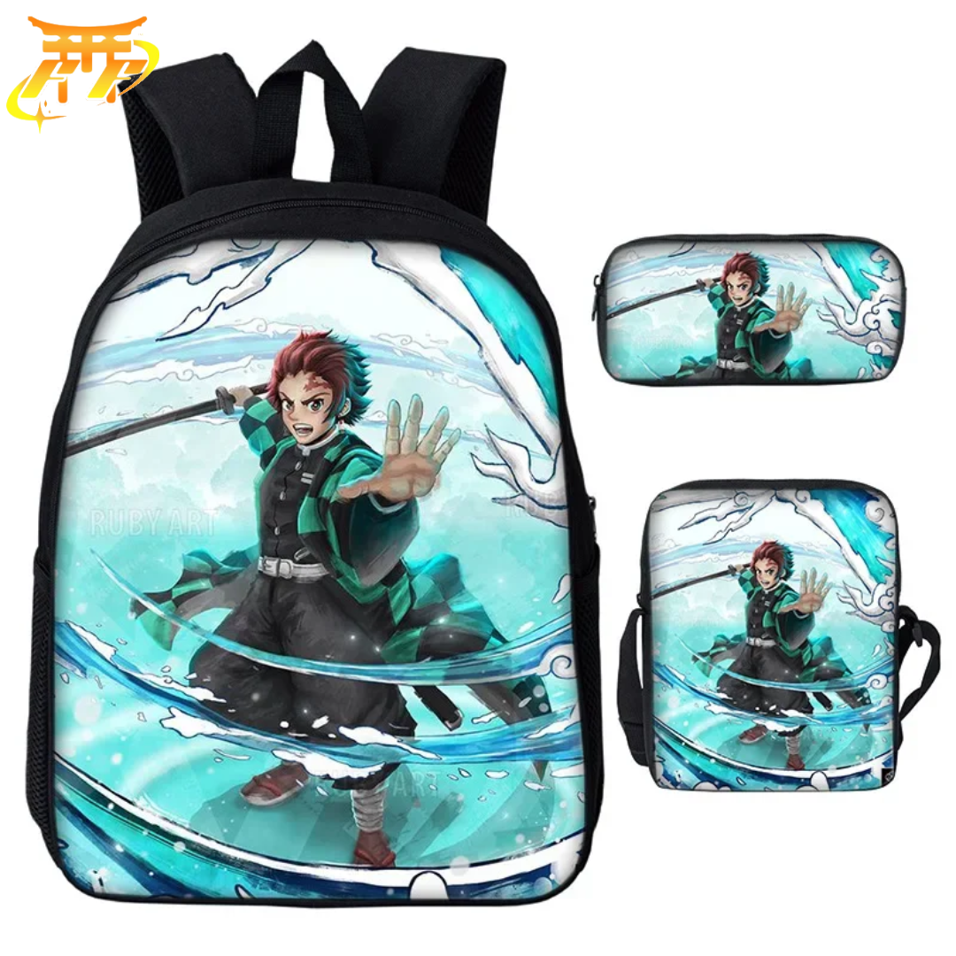 Cartable avec Trousse et Sacoche Tanjiro Souffle de l'Eau - Demon Slayer™