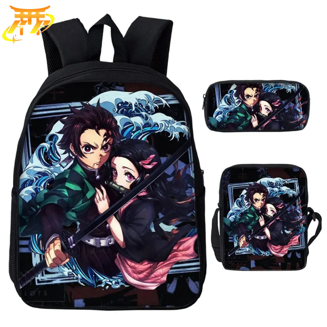 Cartable avec Trousse et Sacoche Tanjiro & Nezuko - Demon Slayer™