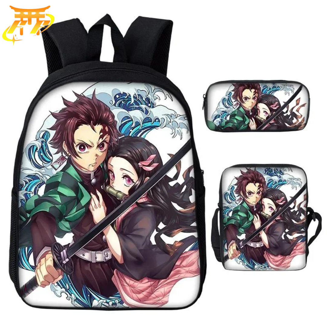 Cartable avec Trousse et Sacoche Tanjiro x Nezuko Kamado Chasseurs de Démon - Demon Slayer™