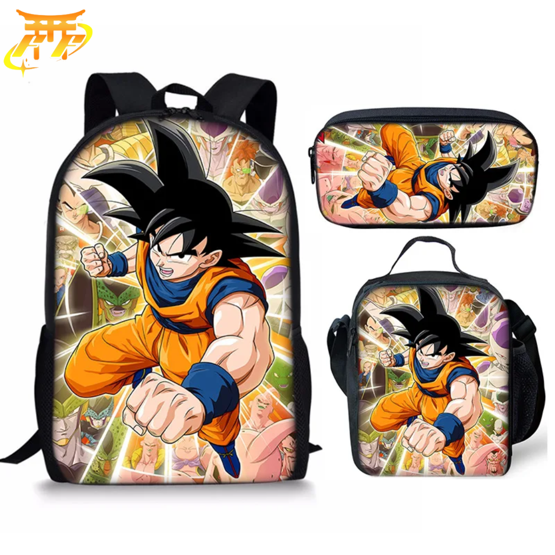 Cartable avec Trousse et Sacoche Goku vs Méchants - Dragon Ball Z™