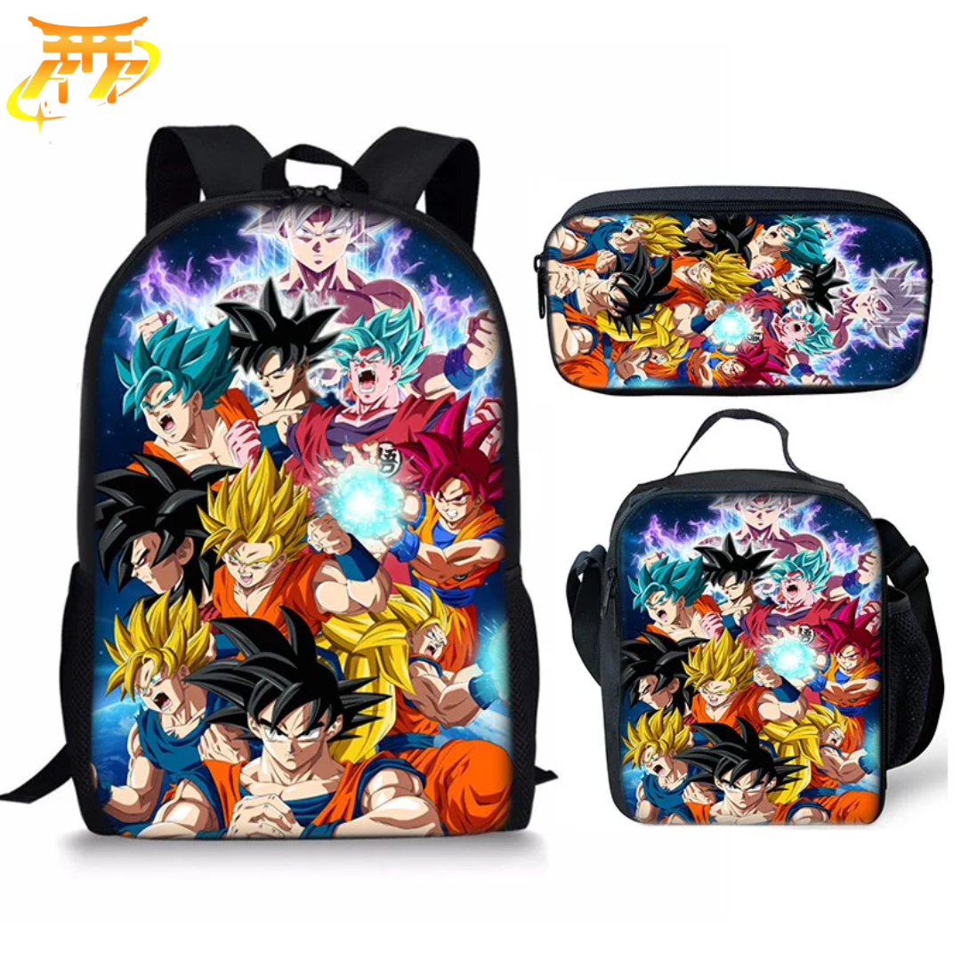 Cartable avec Trousse et Sacoche Goku's Transformations - Dragon Ball Z™