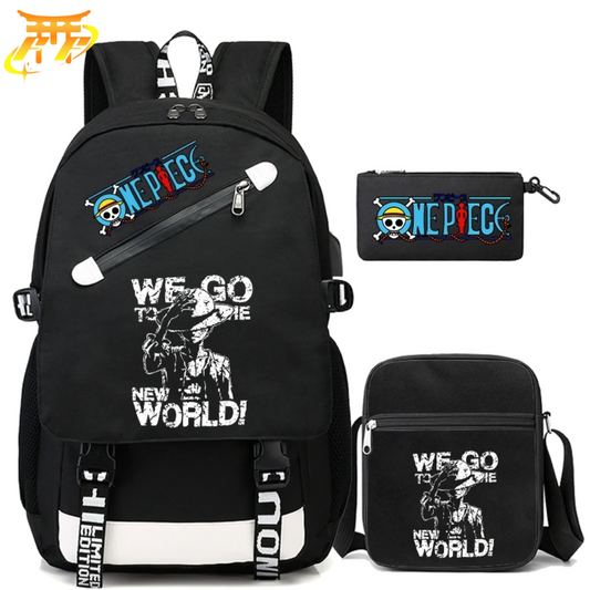 Cartable avec Trousse et Sacoche Luffy New World - One Piece™